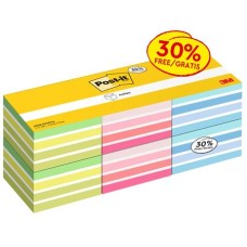 Öntapadó jegyzettömb, 76x76 mm, 6x450 lap, 3M POSTIT, vegyes színek