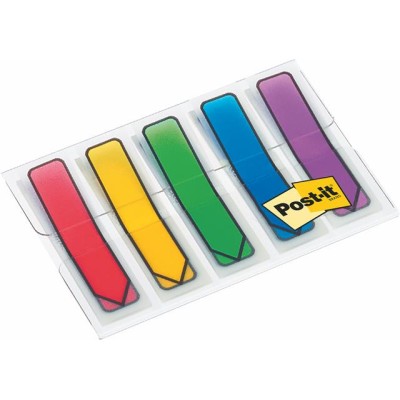 Jelölőcímke, műanyag, 4x24 lap, 11,9x43,2 mm, nyíl, 3M POSTIT, vegyes