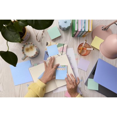 Öntapadó jegyzettömb, "Z", adagolóval, 76x76 mm, 90 lap, 3M POSTIT "Super Sticky", pasztelkék