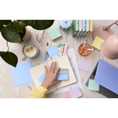 Öntapadó jegyzettömb, "Z", adagolóval, 76x76 mm, 90 lap, 3M POSTIT "Super Sticky", pasztelkék