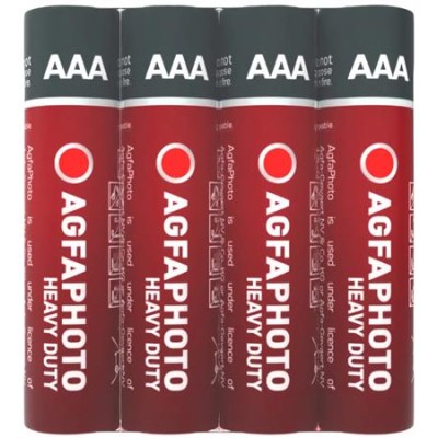 Elem, AAA, 4 db, féltartós (szén-cink), zsugor, AGFAPHOTO "Heavy Duty"