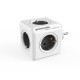 Elosztó, 5 aljzat, ALLOCACOC "PowerCube Original DE", fehér-szürke