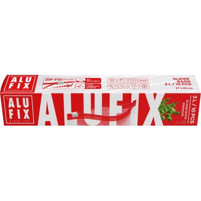 Cipzáras zacskó, 3 l, ALUFIX "Zipp Fix"