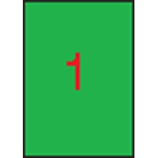 Etikett, 210x297 mm, színes, APLI, neon zöld, 100 etikett/csomag