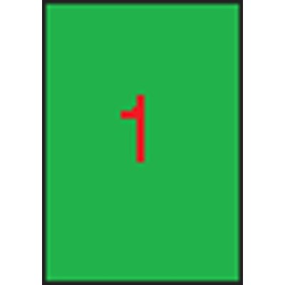 Etikett, 210x297 mm, színes, APLI, neon zöld, 100 etikett/csomag