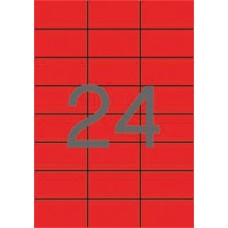 Etikett, 70x37 mm, színes, APLI, piros, 2400 etikett/csomag