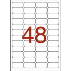 Etikett, 45,7x21,2 mm, poliészter, időjárásálló, kerekített sarkú, fehér, APLI, 960 etikett/csomag
