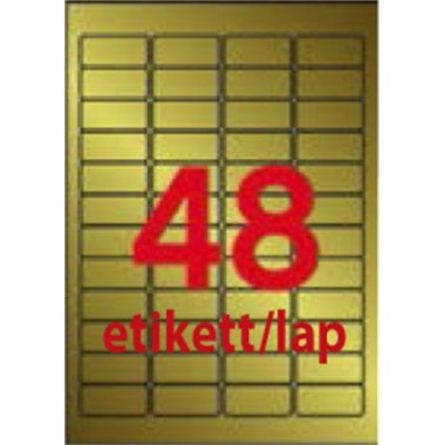 Etikett, lézernyomtatókhoz és fénymásológépekhez, 45,7x21,2 mm, APLI,  matt, arany színű, 960 etikett/csomag