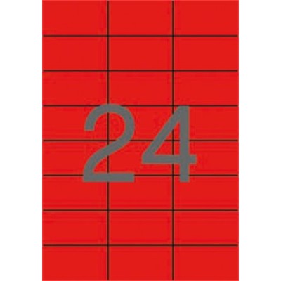 Etikett, 70x37 mm, színes, APLI, piros, 480 etikett/csomag