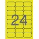 Etikett, 64x33,9 mm, színes, kerekített sarkú, APLI, neon sárga, 480 etikett/csomag