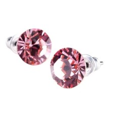Fülbevaló, rózsaszín SWAROVSKI® kristállyal, 8 mm, ART CRYSTELLA®