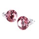 Fülbevaló, rózsaszín SWAROVSKI® kristállyal, 8 mm, ART CRYSTELLA®