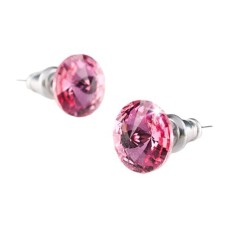 Fülbevaló, rózsaszín SWAROVSKI® kristállyal, csúcsos, 8 mm, ART CRYSTELLA®