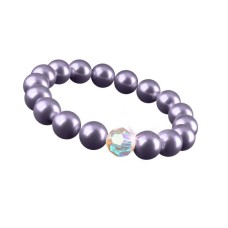 Karkötő, halványlila SWAROVSKI® gyöngyből, színjátszós fehér kristállyal, 10 mm, ART CRYSTELLA® M