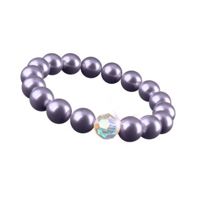 Karkötő, halványlila SWAROVSKI® gyöngyből, színjátszós fehér kristállyal, 10 mm, ART CRYSTELLA® M