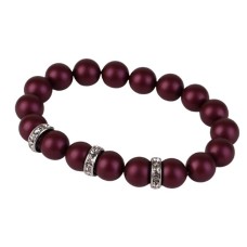 Karkötő, bíborlila SWAROVSKI® gyöngyből, fehér rondella kristállyal, 10mm, ART CRYSTELLA® M