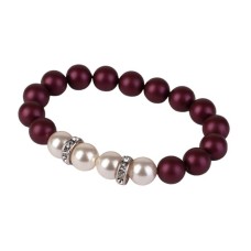 Karkötő, bíborlila-fehér SWAROVSKI® gyöngyből, fehér rondella kristállyal, 10mm, ART CRYSTELLA® M