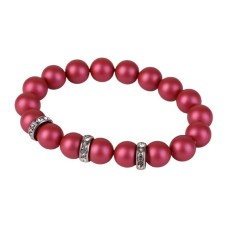Karkötő, fénylő eper SWAROVSKI®gyöngyből, fehér rondella kristállyal, 10mm, ART CRYSTELLA® M