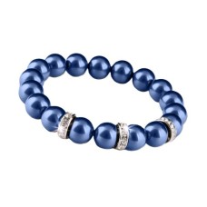 Karkötő, sötétkék SWAROVSKI® gyöngyből, fehér rondella kristállyal, 10mm, ART CRYSTELLA® M