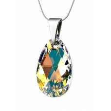 Nyaklánc, esőcsepp formájú, színjátszós fehér SWAROVSKI® kristállyal, 16mm, ART CRYSTELLA®