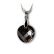 Nyaklánc, kerek formájú, Black Diamond SWAROVSKI® medállal, 18mm ART CRYSTELLA®