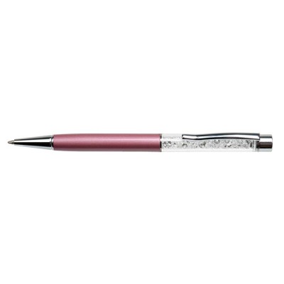 Golyóstoll, világoslila, felül fehér SWAROVSKI® kristállyal töltve, 14 cm, ART CRYSTELLA®