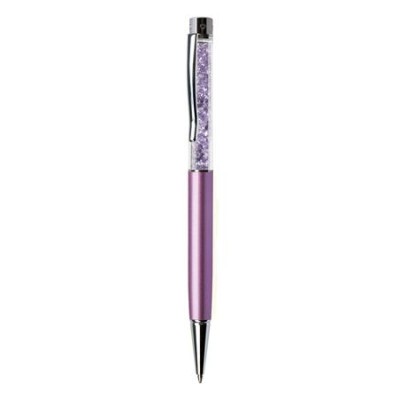 Golyóstoll, világoslila, felül világoslila SWAROVSKI® kristállyal töltve, 14 cm, ART CRYSTELLA®