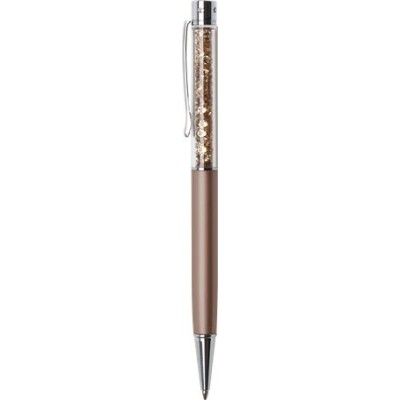 Golyóstoll, rózsa-arany, felül topáz SWAROVSKI® kristállyal töltve, 14 cm, ART CRYSTELLA®
