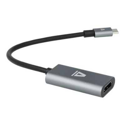 Adapter, USB-C/HDMI, AVAX "AD603", fekete-alumínium