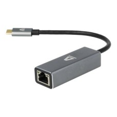 Adapter, USB-C 3.0/Ethernet, AVAX "AD604", fekete-alumínium
