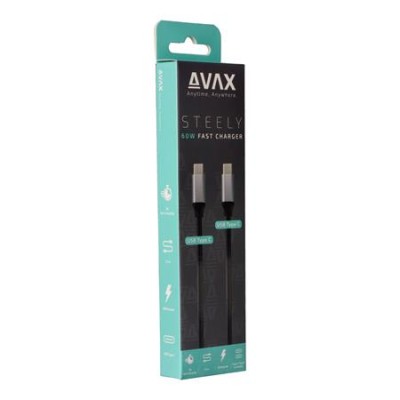 Töltőkábel, USB-C - USB-C, 60W, 1,5 m, AVAX "CB302G", acélszürke Töltőkábel, USB-C - USB-C, 60W, 1,5 m, AVAX "CB302G", acélszürke