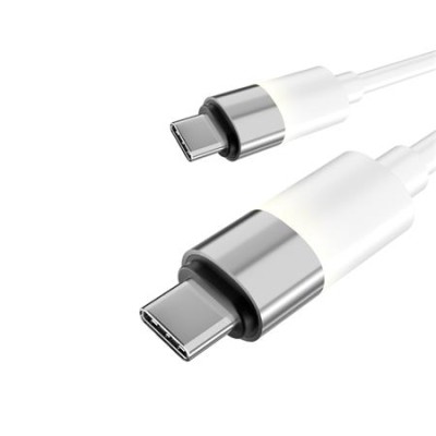 Töltőkábel, USB-C - USB-C, 60W, 1 m, AVAX "CB316 Glowy", fehér