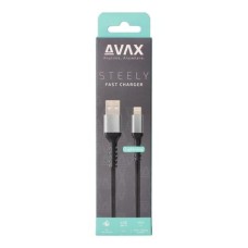 Töltőkábel, USB-A - lightning (Apple), 20W, 1,5 m, AVAX "CB314 Steel", acélszürke