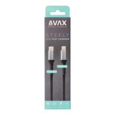 Töltőkábel, USB-C - Lightning, 27W, 1 m, AVAX "CB316 Glowy", fehér