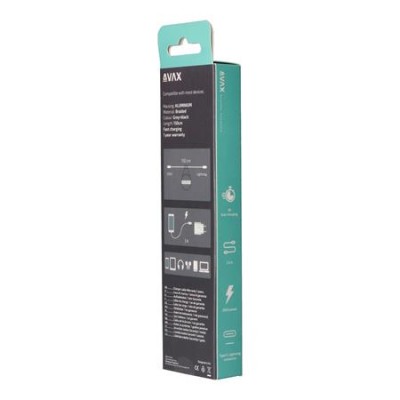 Töltőkábel, USB-C - Lightning, 27W, 1 m, AVAX "CB316 Glowy", fehér