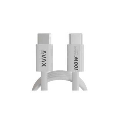 Töltőkábel, USB-C - USB-C, mágneses, 100W, 1 m, AVAX "CB610W Magnety", fehér Töltőkábel, USB-C - USB-C, mágneses, 100W, 1 m, AVAX "CB610W Magnety", fehér