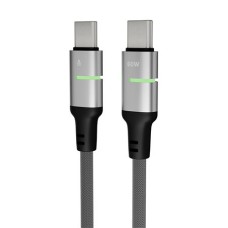 Töltőkábel, USB-C - USB-C, 60W, 2 m, AVAX "CB632 Steely LED", fekete