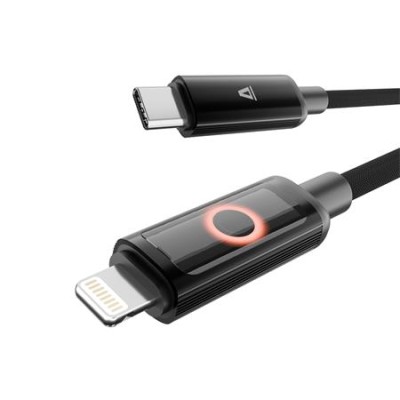 Töltőkábel, USB-C - lightning (Apple), 27W, 1 m, AVAX "CB651 Pulsey", szürke