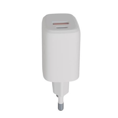 Hálózati töltő, USB-A + USB-C, 12W, AVAX "CH312W Speedy", fehér