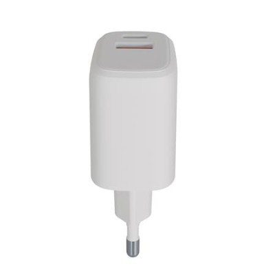 Hálózati töltő, USB-A + USB-C, 12W, AVAX "CH312W Speedy", fehér