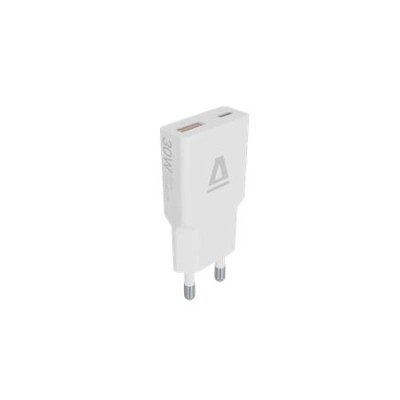 Hálózati töltő, GaN, USB-A + USB-C, AVAX "CH641W Nano Slim", fehér