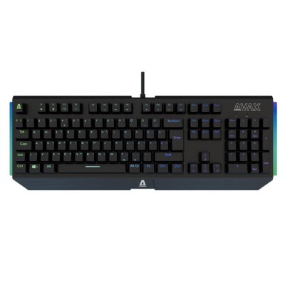 Billentyűzet, vezetékes, HUN, gaming, alumínium, AVAX "FS01", fekete