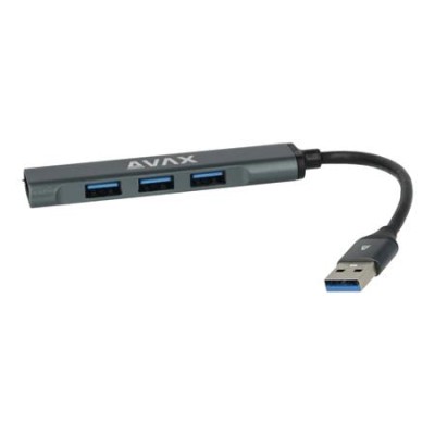USB 3.0 elosztó-HUB, 4 port, USB 3.0, AVAX "HB600", fekete USB 3.0 elosztó-HUB, 4 port, USB 3.0, AVAX "HB600", fekete