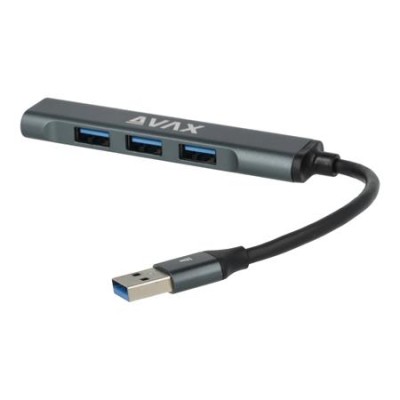 USB 3.0 elosztó-HUB, 4 port, USB 3.0, AVAX "HB600", fekete USB 3.0 elosztó-HUB, 4 port, USB 3.0, AVAX "HB600", fekete