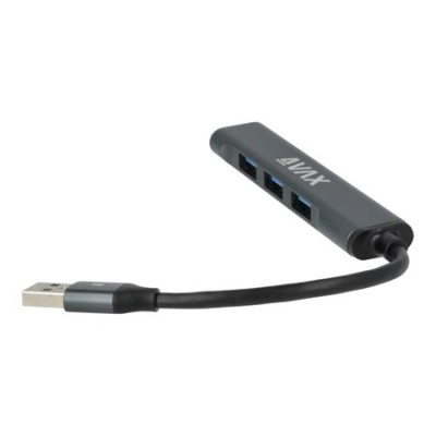 USB 3.0 elosztó-HUB, 4 port, USB 3.0, AVAX "HB600", fekete USB 3.0 elosztó-HUB, 4 port, USB 3.0, AVAX "HB600", fekete