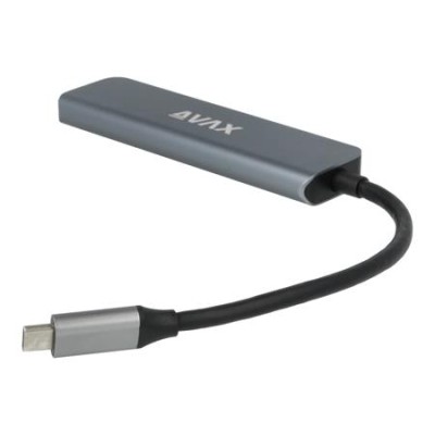 USB-C elosztó-HUB, HDMI+USB-C+2xUSB 3.0, PD, AVAX "HB611 Connect+", fekete USB-C elosztó-HUB, HDMI+USB-C+2xUSB 3.0, PD, AVAX "HB611 Connect+", fekete