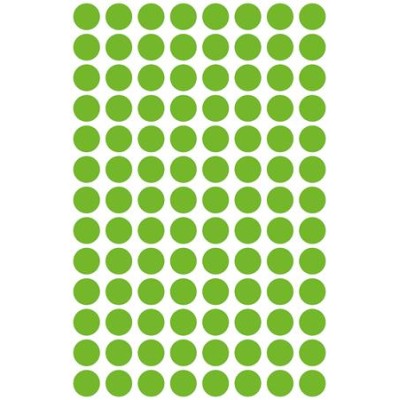Etikett, 8 mm, kör, eltávolítható, AVERY ZWECKFORM, fűzöld, 416 etikett/csomag