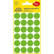 Etikett, 18 mm, kör, eltávolítható, AVERY ZWECKFORM, fűzöld, 96 etikett/csomag