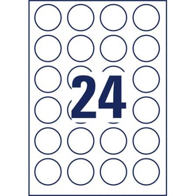 Etikett, 40 mm, kör, eltávolítható, AVERY ZWECKFORM, 240 etikett/csomag