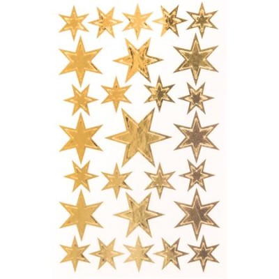 Matrica,  1 ív, 76x120 mm, AVERY ZWECKFORM, "Z-Design No.52252", arany csillagok